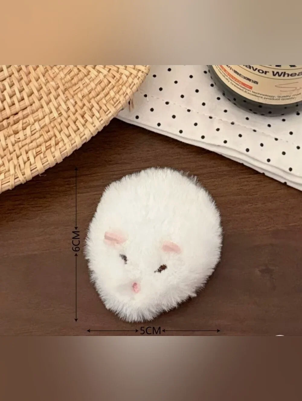 Fluffy White Hamster Hair Clips for Unisex - Cute Pom Pom Accessory